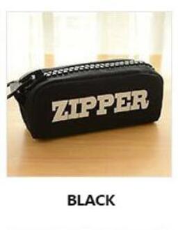 Grote Capaciteit Rits Etui Voor Scholieren, Grote Rits Potlood Tas zwart