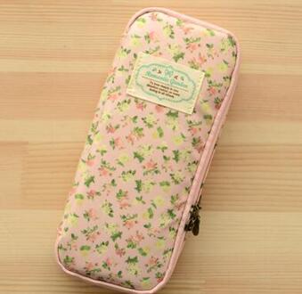 Grote Capaciteit Rose Bloemen Patroon Potlood Tas, Rose Bloem Etui voor School Meisjes Roze