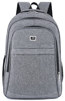 Grote Capaciteit Rugzak Mannen Laptop 15.6 Inch Zwart Nylon Waterdichte Studenten Hoge School Bagpack Mannelijke grijs