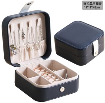 Grote Capaciteit Sieraden Doos Lederen Make-Up Sieraden Multi-layer Sieraden Opbergdoos klein zwart