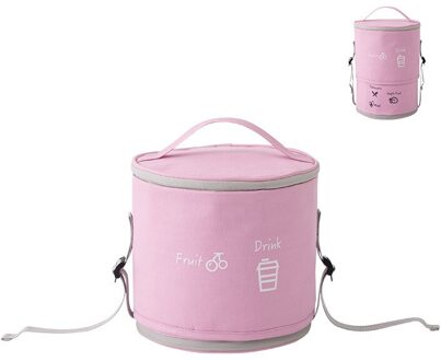 Grote Capaciteit Vat Vormige Lunch Tas Draagbare Geïsoleerde Lunch Handtas Afdrukken Voedsel Picknick Opbergzakken Schotel Container Voor Familie