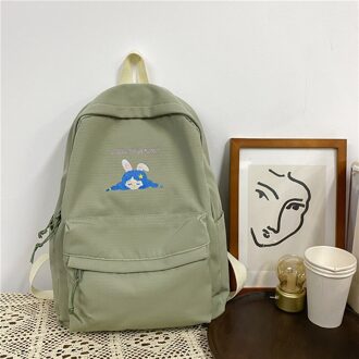 Grote Capaciteit Vrouwelijke Studenten Rugzak Koreaanse Japanse Schattig Meisje Boekentas Casual Solid Pure En Verse Reistas Waterdicht groen enkel en alleen backpack