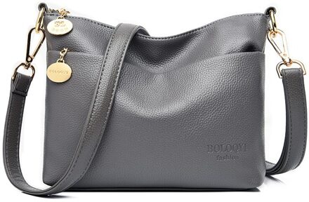 Grote Capaciteit Vrouwen Crossbody Tassen Luxe Handtassen Vrouwen Tassen Lederen Schoudertas Messenger Bags Sac A Main grijs