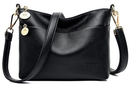 Grote Capaciteit Vrouwen Crossbody Tassen Luxe Handtassen Vrouwen Tassen Lederen Schoudertas Messenger Bags Sac A Main zwart