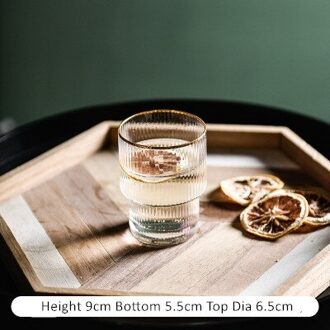 Grote Capaciteit Water Fles Glas Cup Gouden Verticale Strepen Glas Cup Creatieve Sap Sap Drinkbeker Set Melk Fles Glas goud glass kort