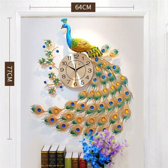 Grote Creatieve Wandklok Pauw Diamant Mute Klokken Voor Woonkamer Home Decor Digitale Metalen Kristal Moderne Klok Muur Horloge 21