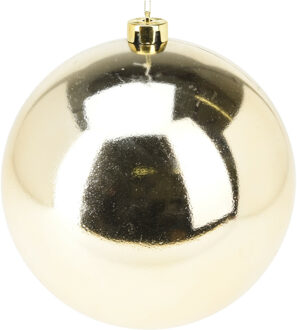 Grote decoratie kerstbal - goud - 18 cm - kunststof - glimmend - kerstversiering Goudkleurig