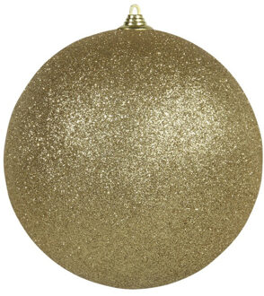 Grote decoratie kerstbal - goud glitters - 18 cm - kunststof - kerstversiering