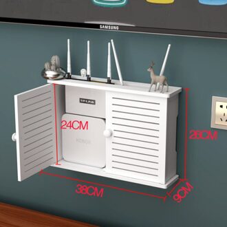 Grote Draadloze Wifi Router Plank Opbergdozen Kabel Power Plus Draad Beugel Wood-Plastic Muur Opknoping Plug Board Diy home Decor
