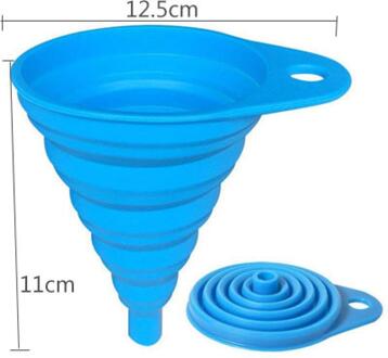 Grote Draagbare Siliconen Trechter Flexibele Opvouwbare Trechter Vloeibare Etherische Olie Zeef Filter Vloeistof Transfer Keuken Accessoires groot blauw