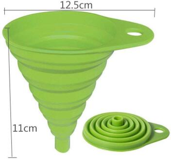 Grote Draagbare Siliconen Trechter Flexibele Opvouwbare Trechter Vloeibare Etherische Olie Zeef Filter Vloeistof Transfer Keuken Accessoires groot groen