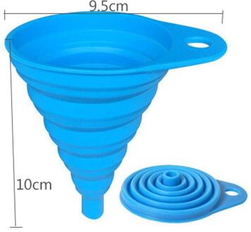 Grote Draagbare Siliconen Trechter Flexibele Opvouwbare Trechter Vloeibare Etherische Olie Zeef Filter Vloeistof Transfer Keuken Accessoires klein blauw