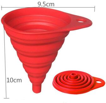 Grote Draagbare Siliconen Trechter Flexibele Opvouwbare Trechter Vloeibare Etherische Olie Zeef Filter Vloeistof Transfer Keuken Accessoires klein rood