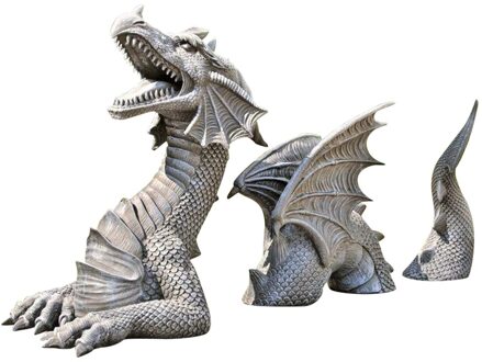 Grote Draak Gothic Tuin Standbeeld Decoratie Accessoires Sculpturen Hars Ornament Voor Tuin Outdoor Achtertuin Decoratie