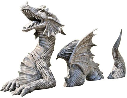 Grote Draak Gothic Tuin Standbeeld Decoratie Accessoires Sculpturen Hars Ornament Voor Tuin Outdoor Achtertuin Decoratie