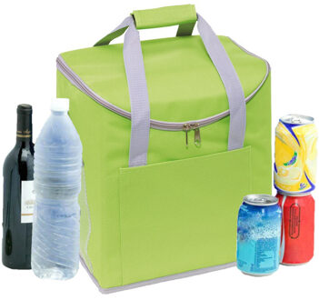 Grote drankjes en voedsel koeltas - groen - 32 x 23 x 37 cm - 27 liter - Koeltassen