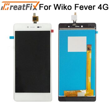 Grote Fix Getest LCD Touch Screen Digitizer Voor wiko fever 4G Lcd-scherm Met Touch Screen Vergadering lcd wiko fever Fever 4G wit
