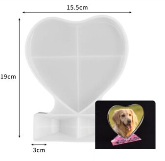 Grote Fotolijst Hars Mallen Rechthoek & Hartvorm Siliconen Epoxy Mallen Casting Diy Foto Silicone Mold Voor Home Decoratie B