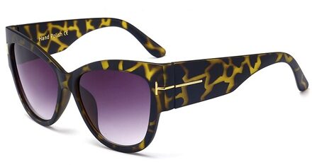 Grote Frame Cat Eye Zonnebril Mannen Vrouwen Shades UV400 Vintage Bril 47258 geel