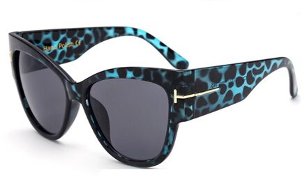 Grote Frame Cat Eye Zonnebril Mannen Vrouwen Shades UV400 Vintage Bril 47258 licht blauw