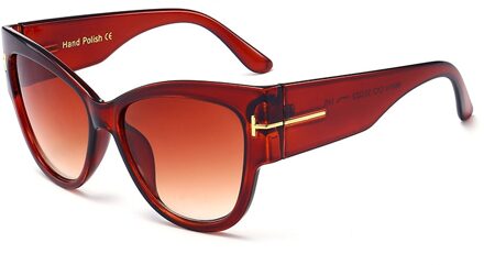 Grote Frame Cat Eye Zonnebril Mannen Vrouwen Shades UV400 Vintage Bril 47258 thee thee