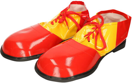Grote fun verkleed Clown schoenen - geel met rood - one size