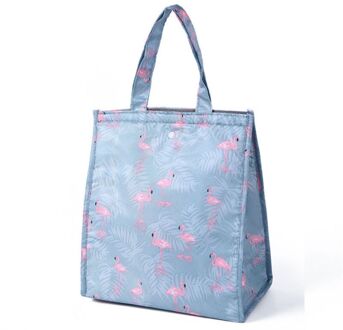 Grote Geïsoleerde Lunchbox Tas Oxford Doek Draagbare Ontbijt Picknick Carry Case Voedsel Opslag Koeltas Hand Pack azuur