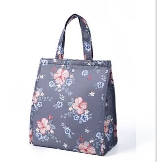 Grote Geïsoleerde Lunchbox Tas Oxford Doek Draagbare Ontbijt Picknick Carry Case Voedsel Opslag Koeltas Hand Pack donker grijs