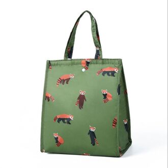 Grote Geïsoleerde Lunchbox Tas Oxford Doek Draagbare Ontbijt Picknick Carry Case Voedsel Opslag Koeltas Hand Pack leger groen