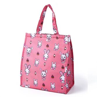Grote Geïsoleerde Lunchbox Tas Oxford Doek Draagbare Ontbijt Picknick Carry Case Voedsel Opslag Koeltas Hand Pack roze
