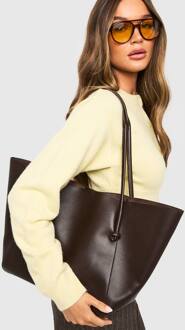 Grote Gestructureerde Draagtas, Chocolate - ONE SIZE