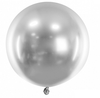 Grote Glossy Ballon Zilver (60cm) Zilver - Grijs