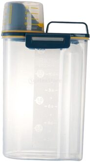 Grote Granen Dispenser Rijst Opslag Plastic Container Keuken Voedsel Doos Luchtdicht Granen Containters Sloten Labels Pantry Keuken 2.5L blauw