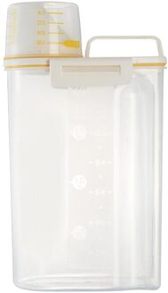 Grote Granen Dispenser Rijst Opslag Plastic Container Keuken Voedsel Doos Luchtdicht Granen Containters Sloten Labels Pantry Keuken 2.5L geel