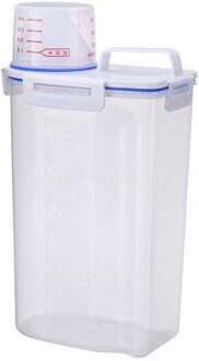 Grote Granen Dispenser Rijst Opslag Plastic Container Keuken Voedsel Doos Luchtdicht Granen Containters Sloten Labels Pantry Keuken 3L