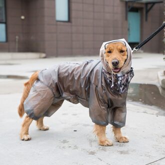 Grote Hond Regenjas Vier-Legged Waterdichte All-Inclusive Golden Retriever Hond Kleren Huisdier Shiba Inu Samojeed Grote Hond labrador zwart / 3XL