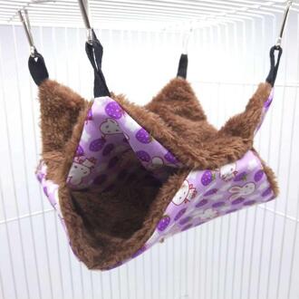 Grote Huisdier Vogels Hamster Opknoping Huis Kleine Dieren Eekhoorn Katoen Hangmat Bedden Nesters Dubbele Laag Rat Eekhoorn Warm Huis Paars