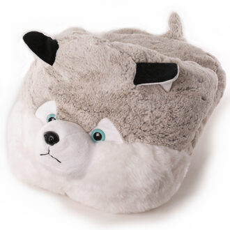 Grote husky honden voetenwarmer slof voor jongens/meisjes/kinderen - Voetenwarmers Wit