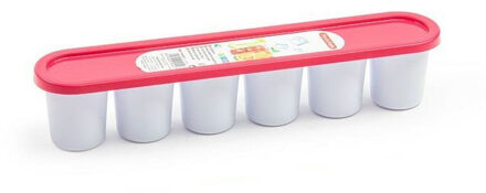 Grote ijsblokjes/ijsklontjes vormen - met deksel - fuchsia roze - 30 x 6 x 6 cm