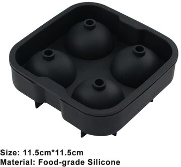 Grote Ijshockey Silicone Mold Ice Box Multifunctionele 4-Cavity Silicone Ball Ice Cube Maker Cocktail Whisky