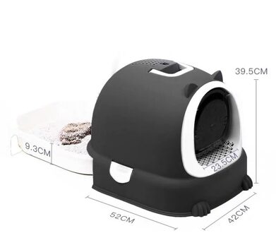 Grote Kattenbak (De). Non-stick Coating (Fda, Epa Goedgekeurd) zwart