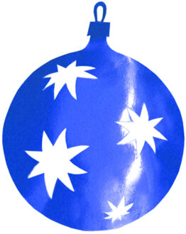 Grote Kerstbal hangdecoratie van karton - blauw - Dia 30 cm - Kerstversiering