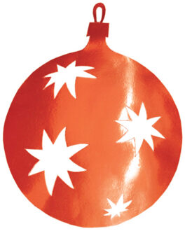 Grote Kerstbal hangdecoratie van karton - rood - Dia 30 cm - Kerstversiering