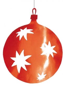Grote Kerstbal hangdecoratie van karton - rood - Dia 40 cm - Kerstversiering