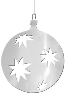 Grote Kerstbal hangdecoratie van karton - zilver - Dia 30 cm - Kerstversiering