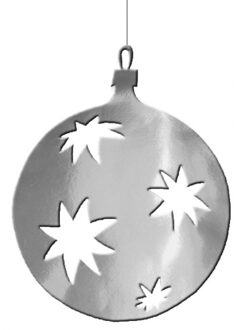 Grote Kerstbal hangdecoratie van karton - zilver - Dia 40 cm - Kerstversiering