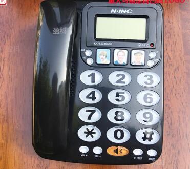 Grote Knop Snoer Telefonos Fijos De Casa Met Luidspreker Speed Dial Telefoon Beller-Id Thuis Kantoor Telefoon Vaste zwart