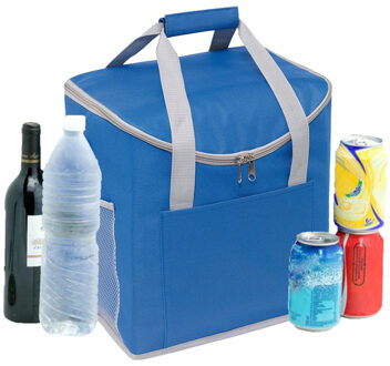 Grote koeltas blauw 32 x 23 x 37 cm 27 liter - Koeltas