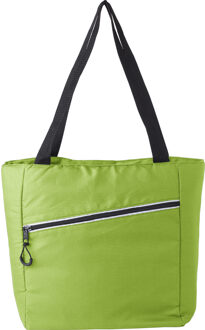 Grote koeltas draagtas/schoudertas lime groen 30 x 43 x 16 cm 20 liter - Koeltas