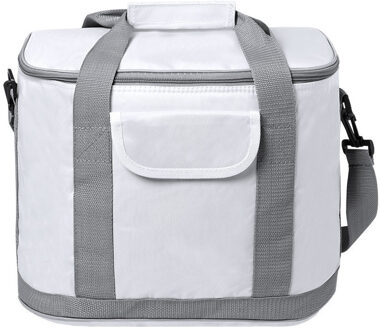 Grote koeltas draagtas/schoudertas - wit - 37 x 29 x 21 cm - 22 liter - Koeltassen